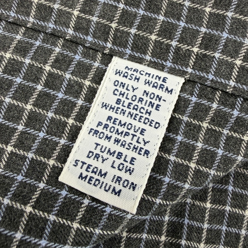 Polo Ralph Lauren Button Down Men M Grey Blue Grid Lowell Sport L/S Vintage - Picture 6 of 9